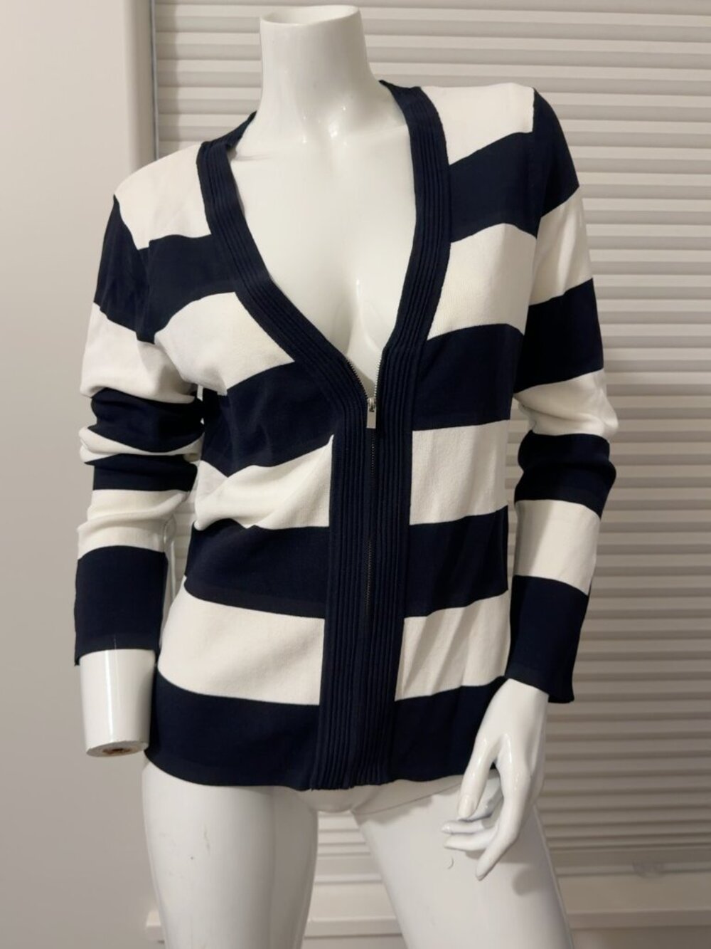 Striped Zip Cardigan - Picture 3 of 3